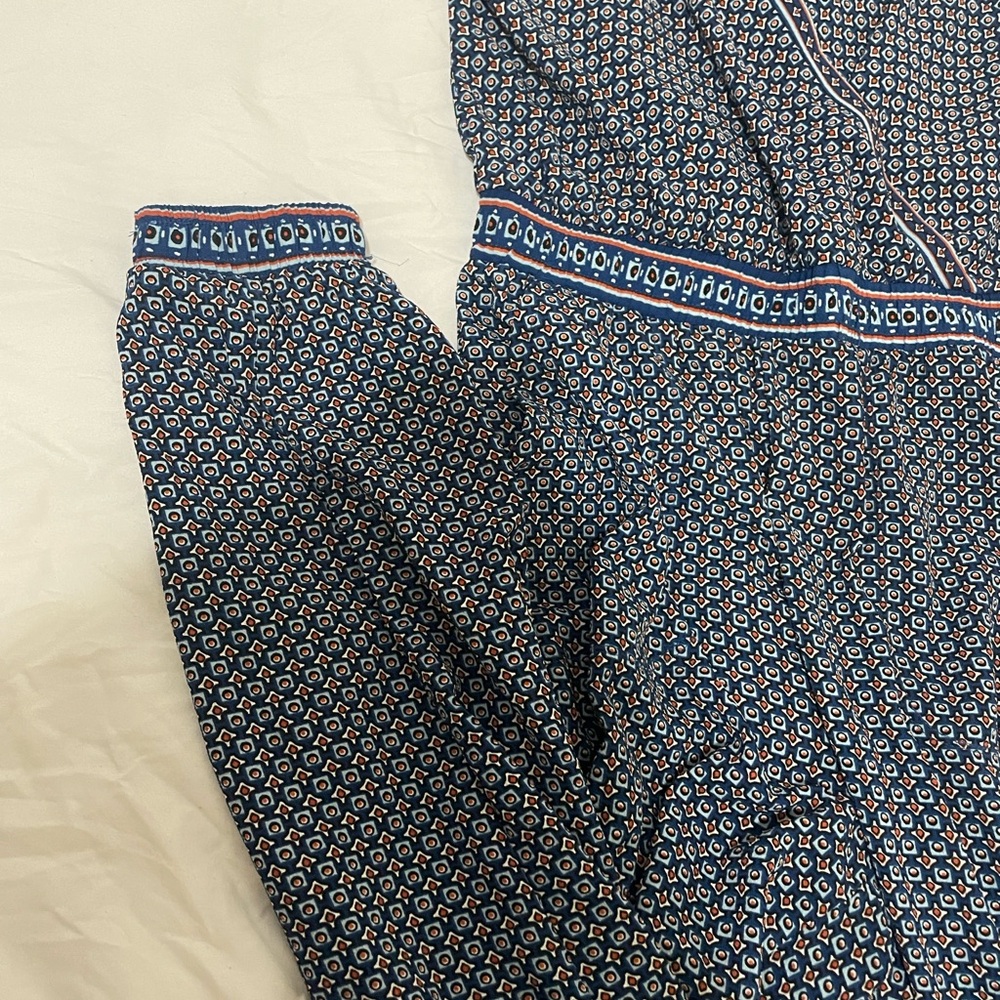 Max Studio Navy Geometric Jumpsuit - Picture 2 of 6